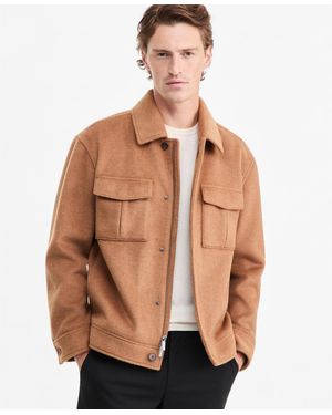 Alfani Wool-blend Lined Zip Jacket - Brown