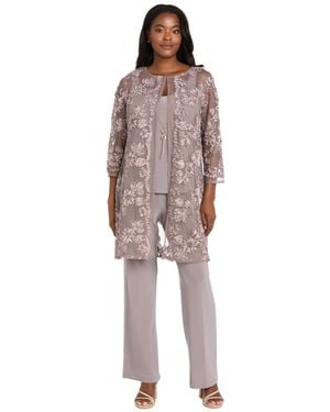 R & M Richards Soutache Long Jacket - Brown