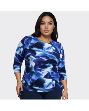 Calypsa Plus Size Margaux Swim Top - Blue