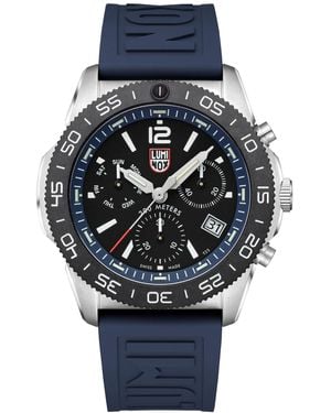 Luminox Swiss Chronograph Pacific Diver Blue Rubber Strap Watch 44mm