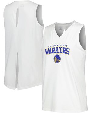 Levelwear Golden State Warriors Paisley Peekaboo Tank Top - White