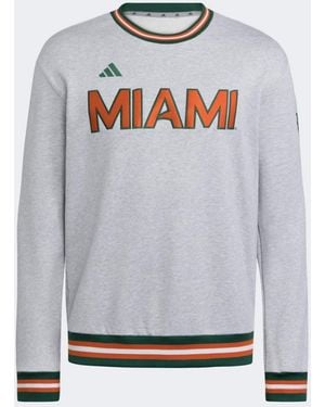 adidas Miami Hurricanes Dugout Collection Sweatshirt - Gray