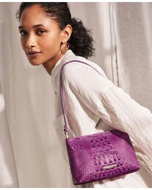 Brahmin Lorelei Melbourne Embossed Leather Shoulder - Purple