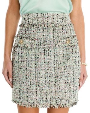 The Noli Shop Lisette Tweed Skirt - Metallic