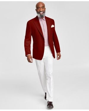 Tayion Collection Classic-fit Solid Sport Coat - Red