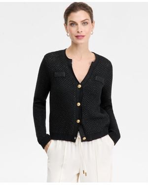 INC International Concepts Metallic Cardigan - Black