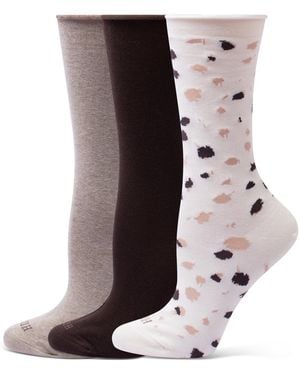 Hue Roll Top Socks 3-pk U6487mp - Multicolor