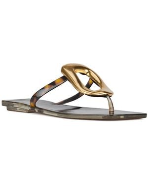Jeffrey Campbell Linques-j Embellished T-strap Flat Jelly Sandals - Metallic