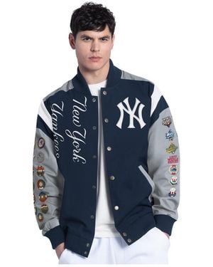 G-III 4Her by Carl Banks Navy New York Yankees Strong Safety Commemorative Full-snap Varsity Jacket - Blue