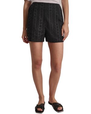 DKNY Cotton Eyelet Shorts - Black