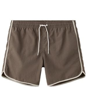 Mango Basic Drawstring Straight-fit Swim Trunks - Gray