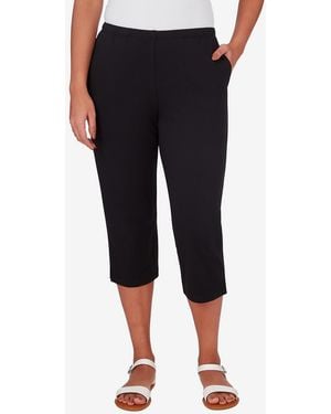 Ruby Rd. Petite Elastic-waist French Terry Capri Pants - Black