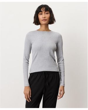 Pact Organic Cotton Perfect Rib Layering Long Sleeve - Gray