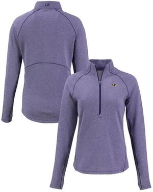 Cutter & Buck Baltimore Ravens Peshastin Eco Fleece Tri-blend Raglan Half-zip Jacket - Purple