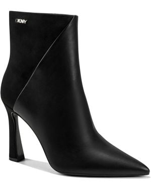 DKNY Christabel Zipper Heeled Booties - Black