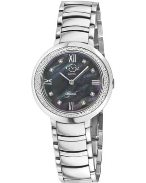 Gevril Bellagio Swiss Quartz Diamond Ip Stainless Steel Bracelet Watch - Gray