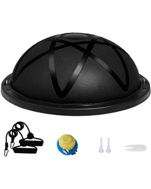 Vevor 23" Half Exercise Ball Sneaker Yoga Balance Stability Ball Resistance Band - Black