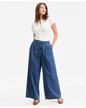 On 34th Denim High Rise Wide Leg Trouser Jeans - Blue