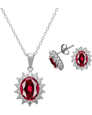 Macy's 2-piece Lab Grown White Sapphire (6.32 Ct. T.w. - Red