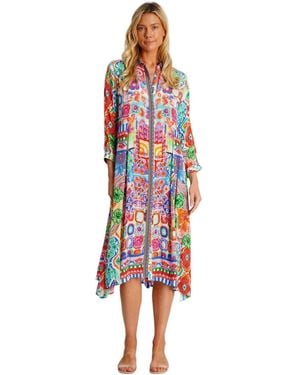 La Moda Clothing Maxi Summer Cover Up Dress - Red