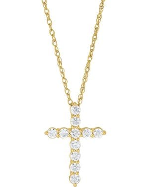 Grown With Love Lab Grown Diamond Cross Pendant Necklace (1 Ct. T.w. - Metallic
