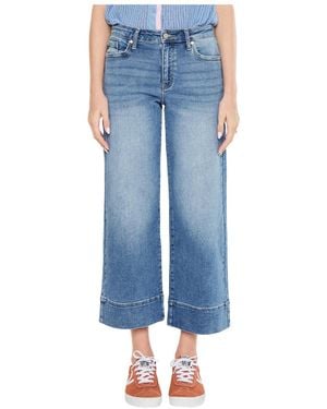 Kancan Kells High-rise Wide-leg Cropped Jeans - Blue