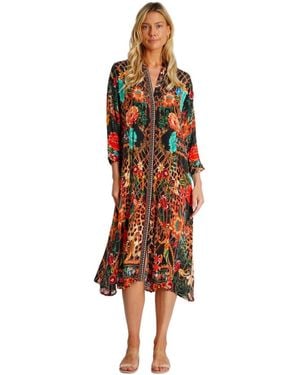 La Moda Clothing Midi Summer Dress - Red