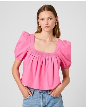 French Connection Short-sleeve Square Neck Top - Pink