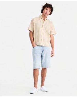 Sun & Stone Sun Stone Nolan Plaid Shirt Montauk Denim Shorts Macys Exclusive - White