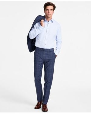 Calvin Klein Slim-fit Wool Blend Suit Pants - Blue
