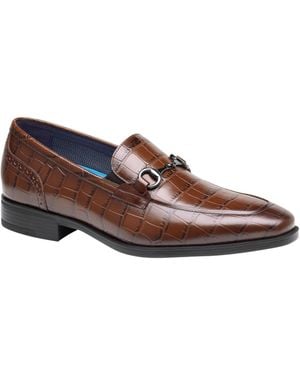 Johnston & Murphy Gibbons Bit Memory Foam Almond-toe Loafers - Brown