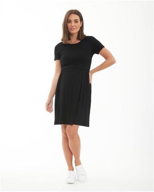 Ripe Maternity Maternity Ripe Rib Crop Top Nursing Dress - Black
