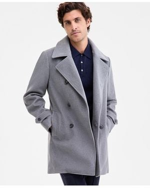 Tommy Hilfiger Classic-fit Double Breasted Overcoat - Gray