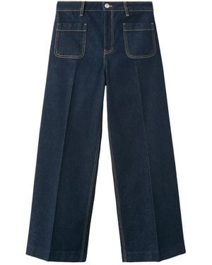 Mango High-rise Wide-leg Jeans - Blue