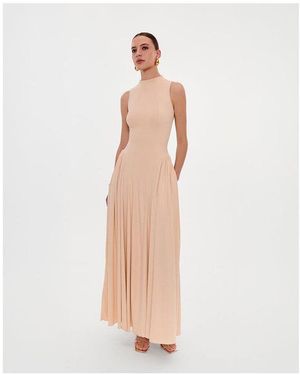 Milla Sleeveless Mock Neck Dress - White