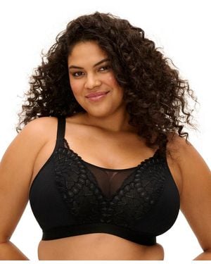 Elomi Plus Size Tiernie Wireless Unlined Lace Bralette - Black