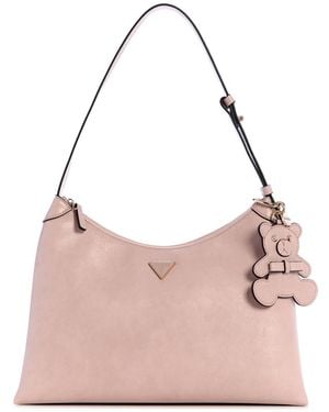 Guess Kassie Top Zip Medium Hobo Handbag - Pink