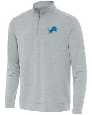 Antigua Detroit Lions Bright Quarter-zip Top - Gray