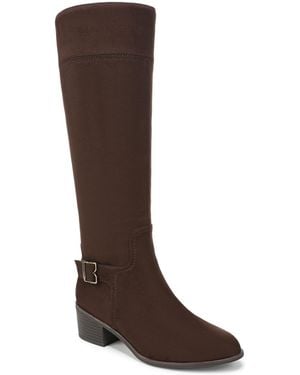 Dr. Scholls Adeline Wide Calf Block Heel Zip Tall Boots - Brown