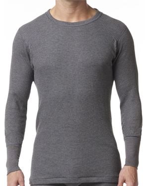 Stanfield's Waffle-knit Crewneck Tee - Gray