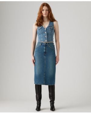 Levi's High-rise Back Slit Skirt - Blue