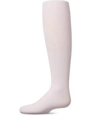 Memoi Girls Elegant Ribbed Nylon Tights - Pink