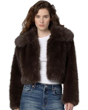 Blank NYC Make It Rain Faux-fur Cropped Jacket - Black