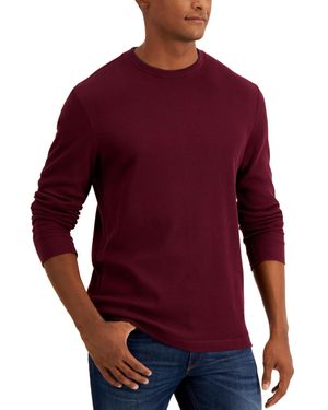 Club Room Thermal Crewneck Shirt - Red