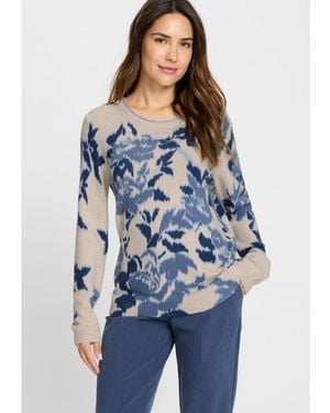 Olsen Abstract Floral Sweater - Blue