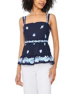 Cece Wide Strap Square Neck Top - Blue