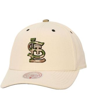 Mitchell & Ness And St. Louis Cardinals Camo Logo Pro Crown Snapback Hat - Natural