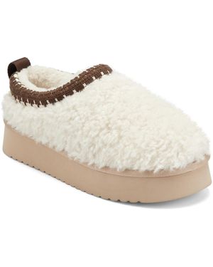 Earth Freyya Round Toe Platform Casual Slip-on Mules - White