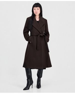 Cece Double-breasted Belted Bow Back Coat - Black