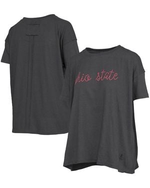 Pressbox Ohio State Buckeyes Swirl Script Oversized T-shirt - Black